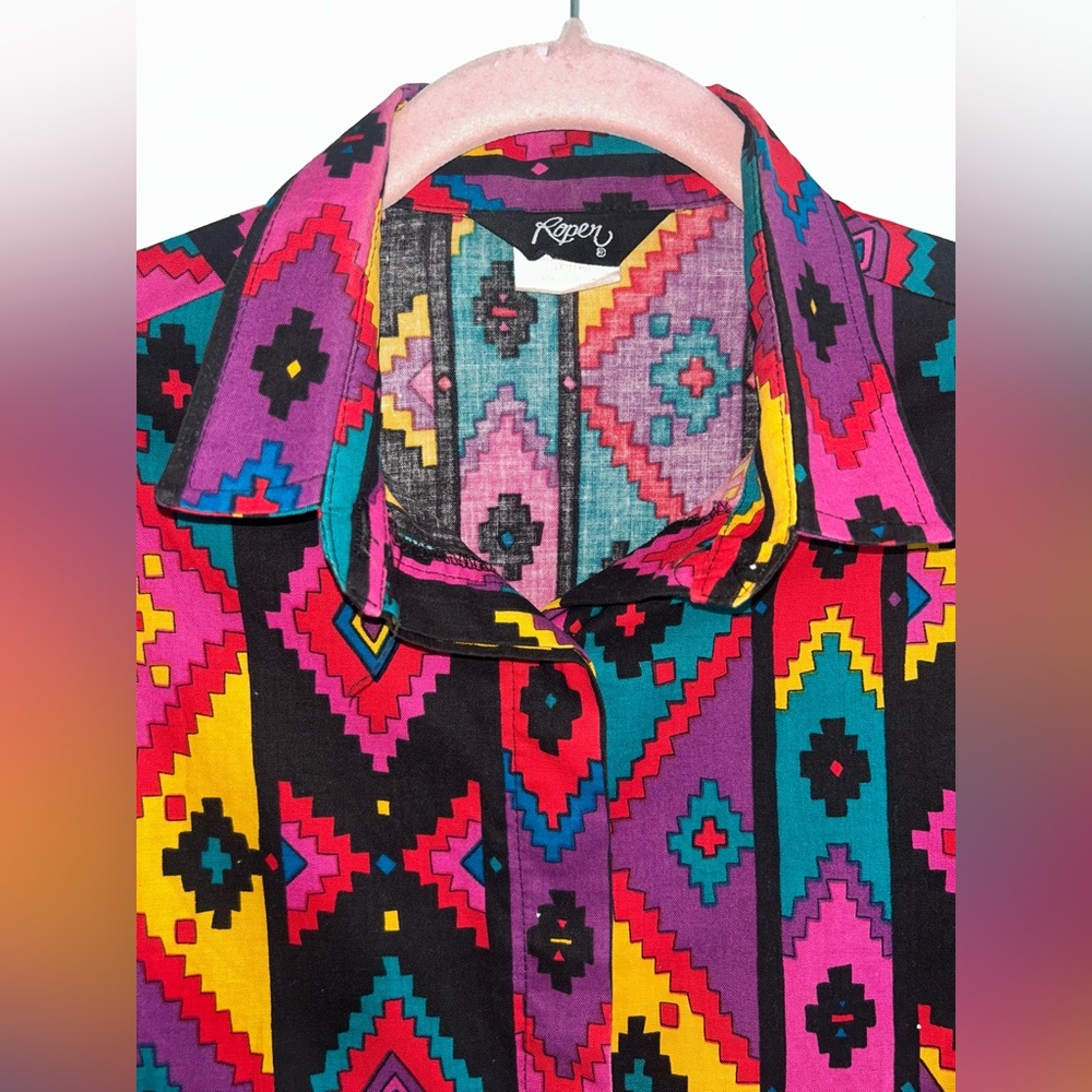 VTG ROPER | Aztec Western Print Shirt - Picture 5 of 6